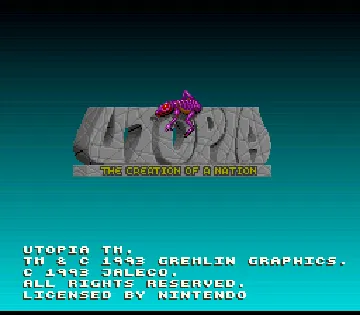 Utopia - The Creation of a Nation (USA) screen shot title